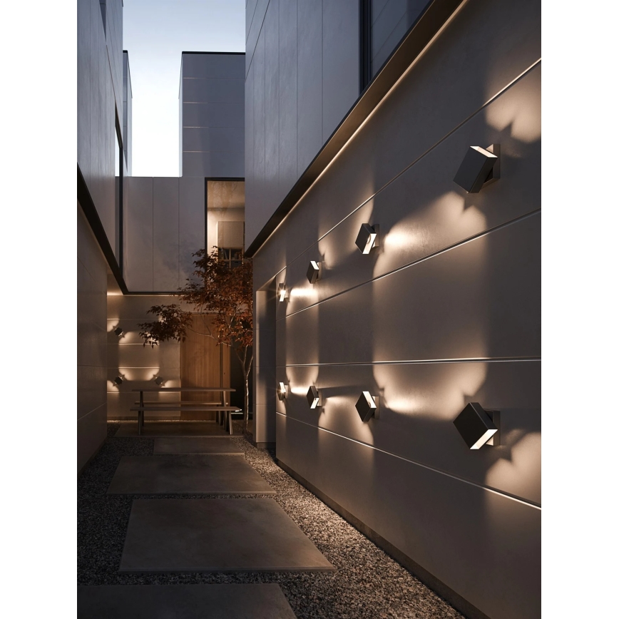 Nordlux - LED zatemnljivo zunanje stensko svetilo TURN LED/13,8W/230V IP54 črna