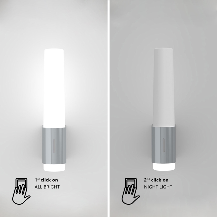Nordlux - LED Zatemnitvena kopalniška stenska svetilka HELVA LED/6,8W/230V IP44 CRI 90 sijajni krom