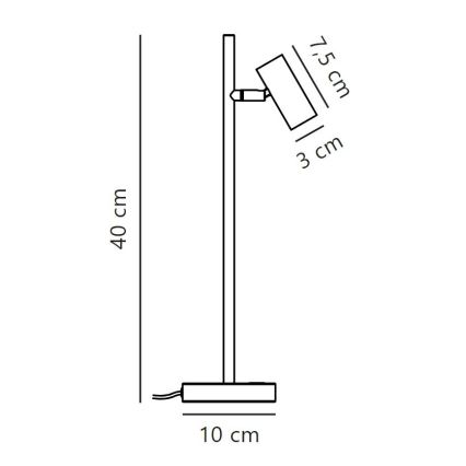 Nordlux - LED Zatemnitvena namizna svetilka OMARI LED/3,2W/230V črna