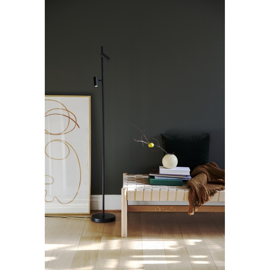 Nordlux - LED Zatemnitvena talna svetilka OMARI 2xLED/3,2W/230V črna