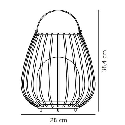 Nordlux - LED Zatemnitvena zunanja prenosna svetilka JIM TO-GO LED/3W/3,7V IP54 5000 mAh črna