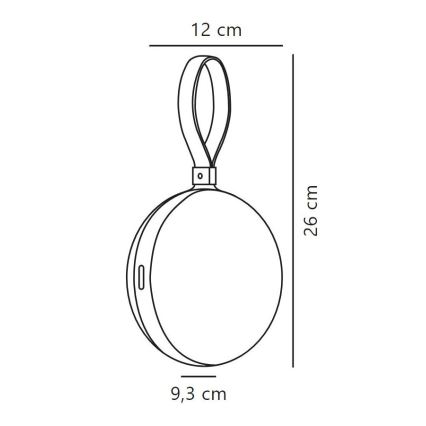 Nordlux - LED Zatemnitvena zunanja prenosna svetilko BRING TO-GO LED/1W/3,7V IP54 1500 mAh črna