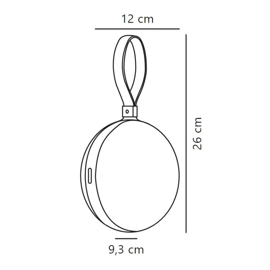 Nordlux - LED Zatemnitvena zunanja prenosna svetilko BRING TO-GO LED/1W/3,7V IP54 1500 mAh črna