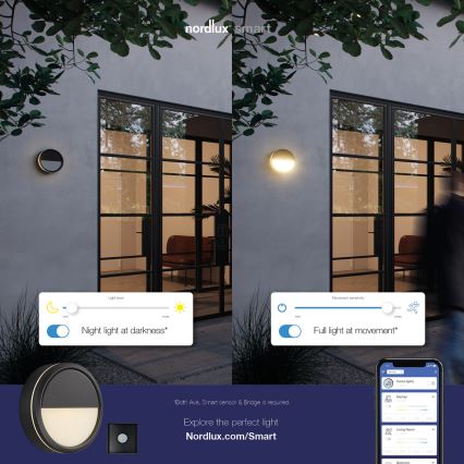 Nordlux - LED Zatemnitvena zunanja stenska svetilka AVA SMART LED/9,5W/230V 2700K IP54 črna