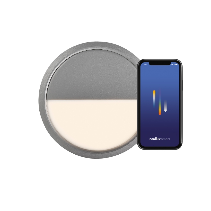 Nordlux - LED Zatemnitvena zunanja stenska svetilka AVA SMART LED/9,5W/230V 2700K IP54 siva