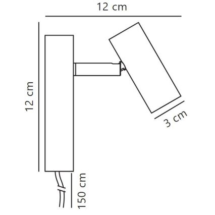 Nordlux - LED Zatemnitveni stenski reflektor OMARI LED/3,2W/230V črna
