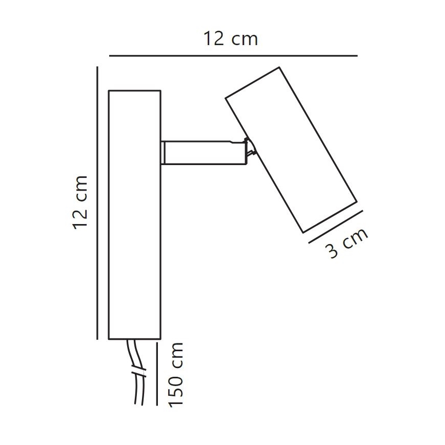 Nordlux - LED Zatemnitveni stenski reflektor OMARI LED/3,2W/230V črna
