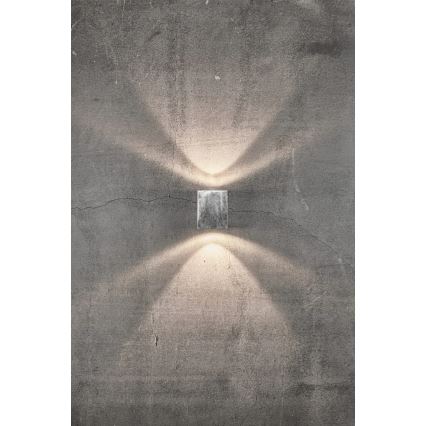 Nordlux - LED zunanja stenska svetilka CANTO, 2×LED/6 W/230 V, IP44, srebrna