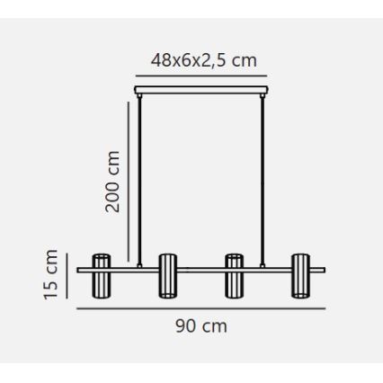 Nordlux - Lestenec na kablu ALANIS 4xGU10/15W/230V, mesing