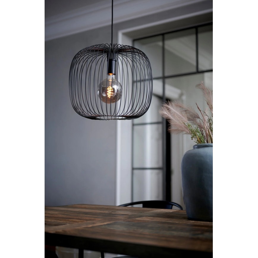 Nordlux - Lestenec na kablu BERONI 1xE27/60W/230V črna, Ø 40 cm
