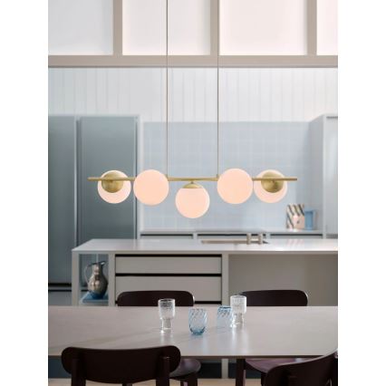 Nordlux - Lestenec na kablu LILLY 5xE14/10W/230V medenina