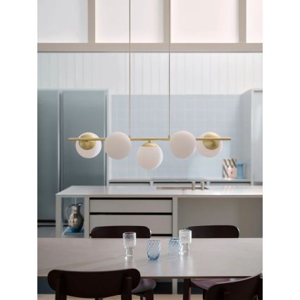 Nordlux - Lestenec na kablu LILLY 5xE14/10W/230V medenina