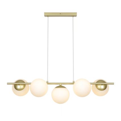 Nordlux - Lestenec na kablu LILLY 5xE14/10W/230V medenina