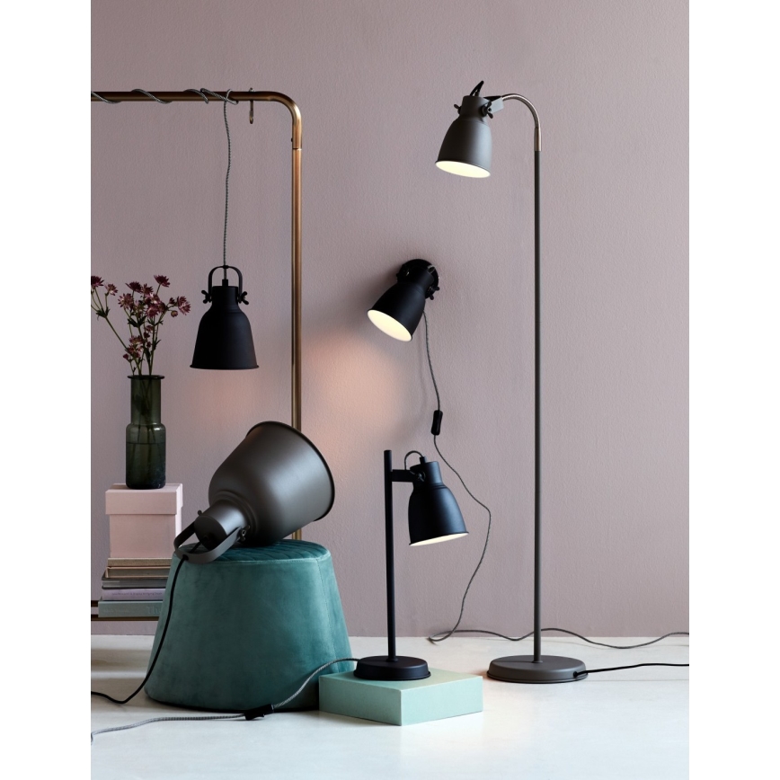 Nordlux - Lestenec na vrvici ADRIAN 1xE27/25W/230V pr. 16 cm antracit