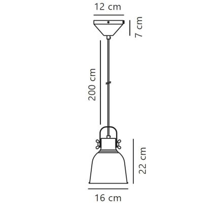 Nordlux - Lestenec na vrvici ADRIAN 1xE27/25W/230V pr. 16 cm antracit