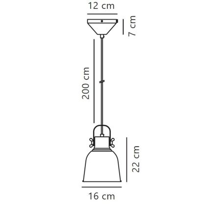 Nordlux - Lestenec na vrvici ADRIAN 1xE27/25W/230V pr. 16 cm siva