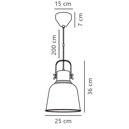 Nordlux - Lestenec na vrvici ADRIAN 1xE27/25W/230V pr. 25 cm siva