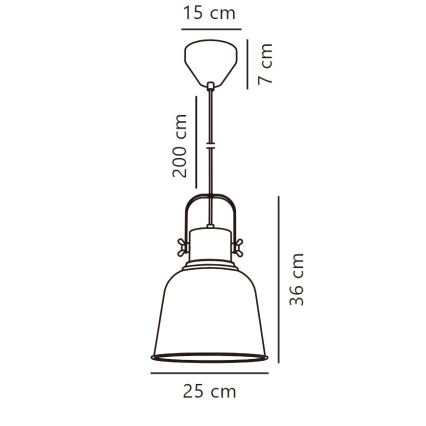Nordlux - Lestenec na vrvici ADRIAN 1xE27/40W/230V pr. 25 cm antracit