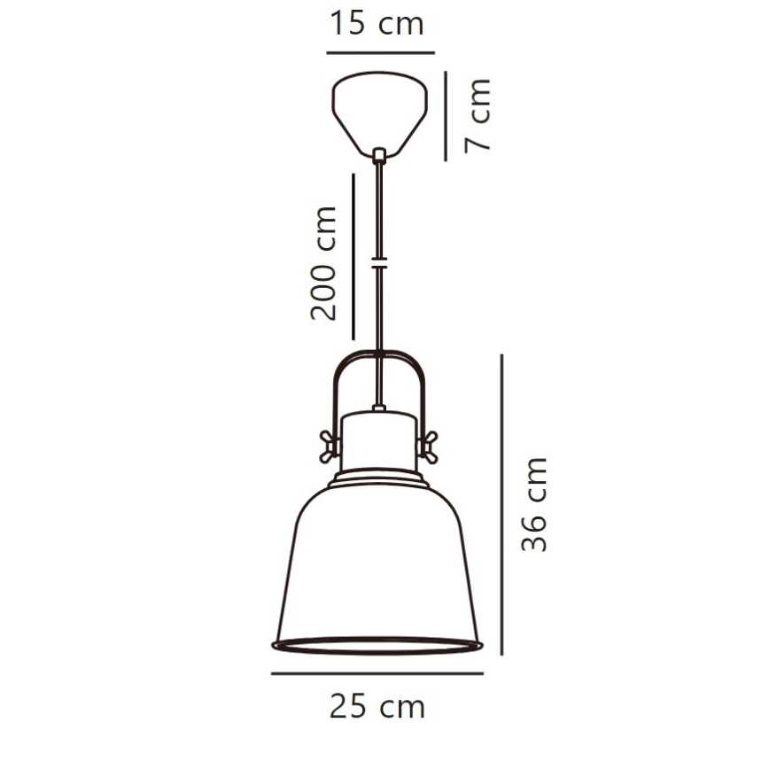 Nordlux - Lestenec na vrvici ADRIAN 1xE27/40W/230V pr. 25 cm antracit