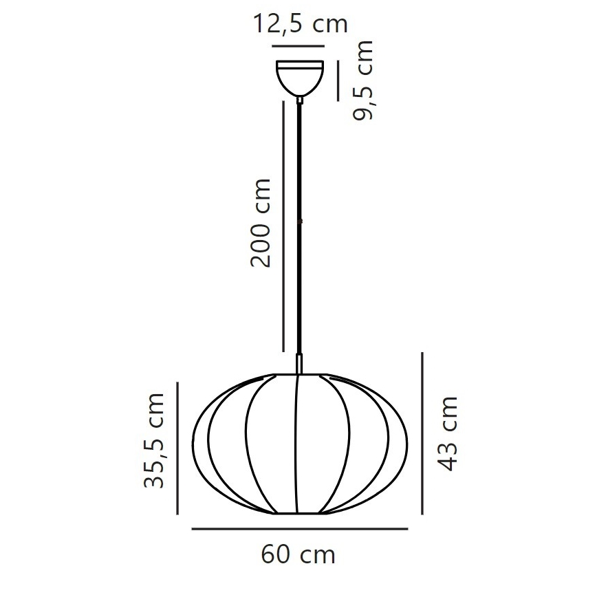 Nordlux - Lestenec na vrvici AERON 1xE27/40W/230V pr. 60 cm