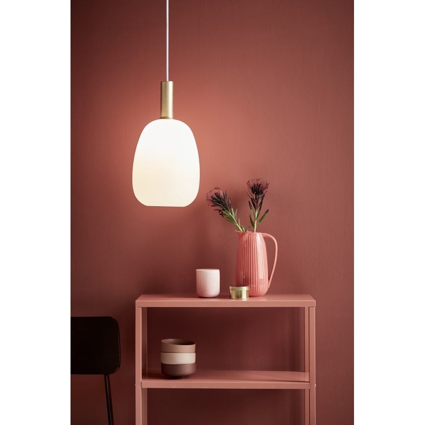 Nordlux - Lestenec na vrvici ALTON 1xE27/60W/230V bela/črna/medenina