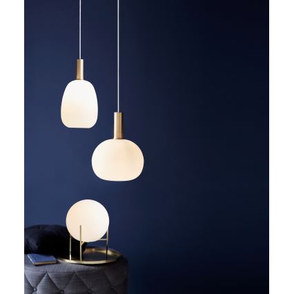 Nordlux - Lestenec na vrvici ALTON 1xE27/60W/230V bela/črna/medenina