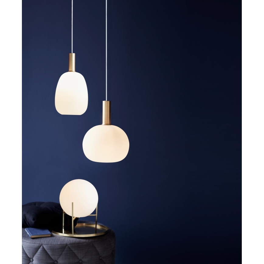 Nordlux - Lestenec na vrvici ALTON 1xE27/60W/230V bela/črna/medenina