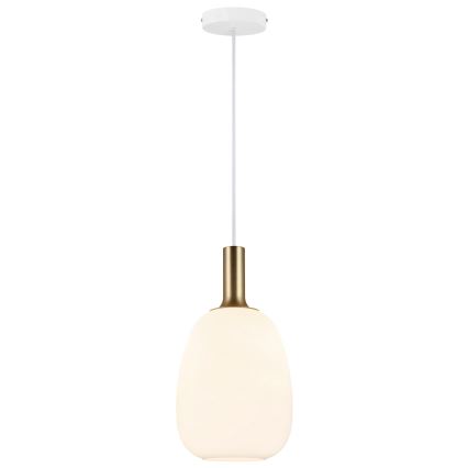 Nordlux - Lestenec na vrvici ALTON 1xE27/60W/230V bela/črna/medenina