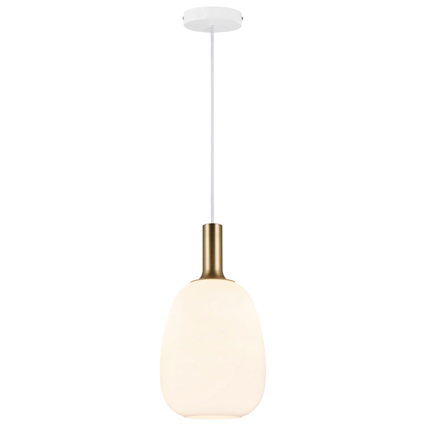Nordlux - Lestenec na vrvici ALTON 1xE27/60W/230V bela/črna/medenina