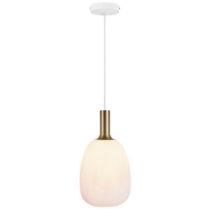 Nordlux - Lestenec na vrvici ALTON 1xE27/60W/230V bela/črna/medenina