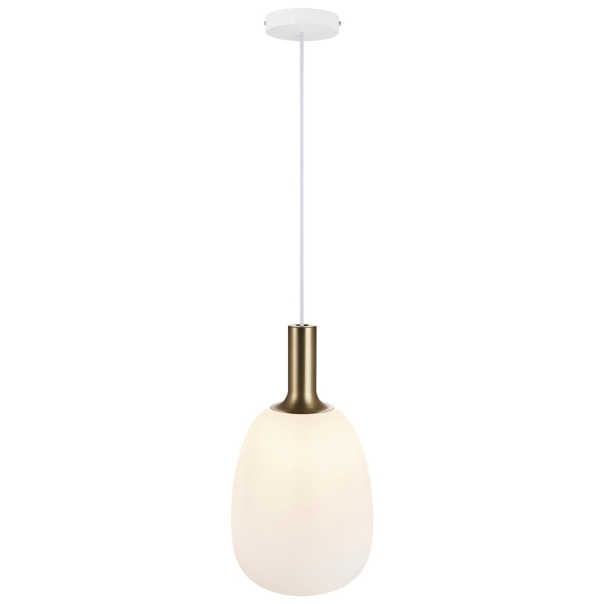 Nordlux - Lestenec na vrvici ALTON 1xE27/60W/230V bela/črna/medenina
