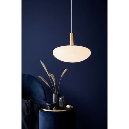 Nordlux - Lestenec na vrvici ALTON 1xE27/60W/230V bela/črna/medenina