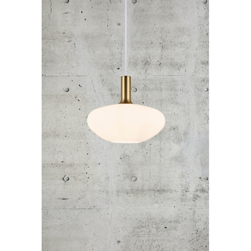 Nordlux - Lestenec na vrvici ALTON 1xE27/60W/230V bela/črna/medenina