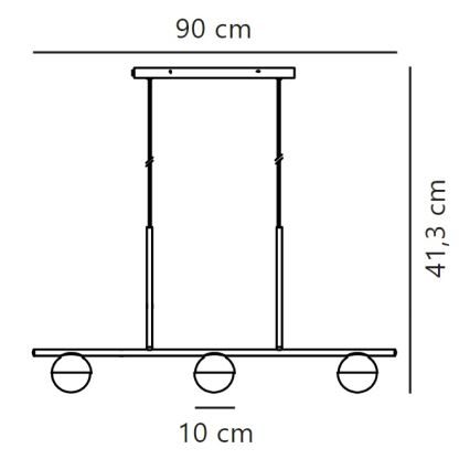 Nordlux - Lestenec na vrvici CONTINA 3xG9/5W/230V črna