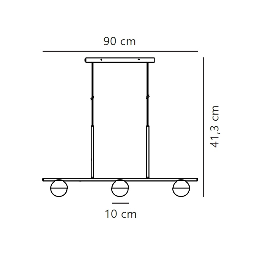 Nordlux - Lestenec na vrvici CONTINA 3xG9/5W/230V črna
