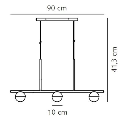 Nordlux - Lestenec na vrvici CONTINA 3xG9/5W/230V medenina