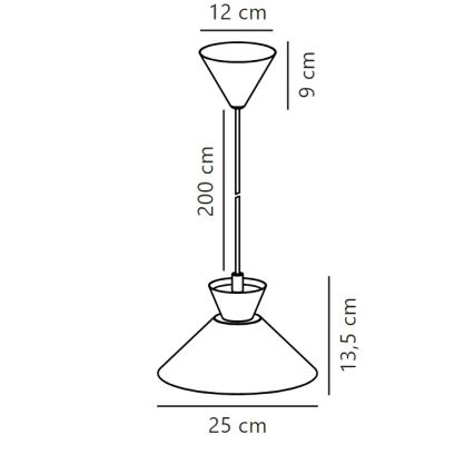 Nordlux - Lestenec na vrvici DIAL 1xE27/40W/230V pr. 25 cm črna