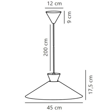 Nordlux - Lestenec na vrvici DIAL 1xE27/40W/230V pr. 45 cm rumena