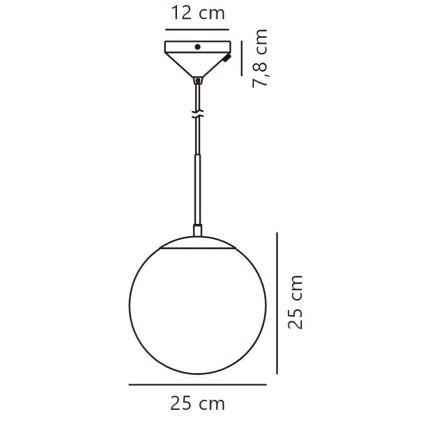Nordlux - Lestenec na vrvici GRANT 1xE27/25W/230V pr. 25 cm