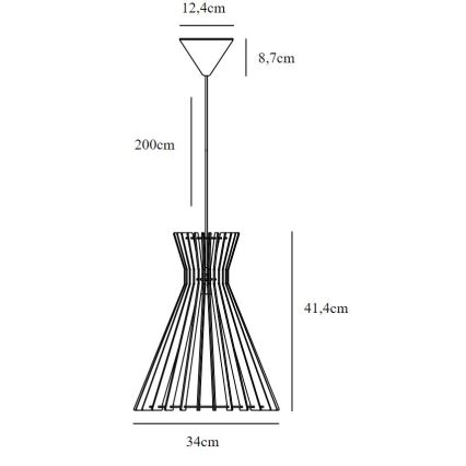 Nordlux - Lestenec na vrvici GROA 1xE27/60W/230V