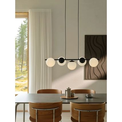 Nordlux - Lestenec na vrvici LILLY 5xE14/10W/230V črna