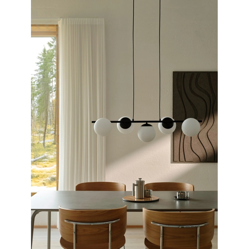Nordlux - Lestenec na vrvici LILLY 5xE14/10W/230V črna