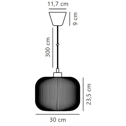 Nordlux - Lestenec na vrvici MILFORD 1xE27/40W/230V pr. 30 cm