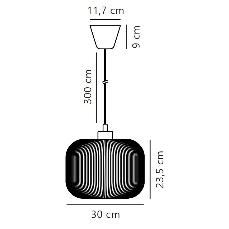 Nordlux - Lestenec na vrvici MILFORD 1xE27/40W/230V pr. 30 cm