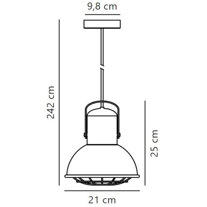 Nordlux - Lestenec na vrvici PORTER 1xE27/60W/230V