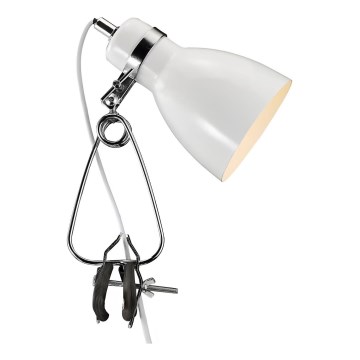 Nordlux - Namizna svetilka s sponko CYCLONE 1xE14/15W/230V bela