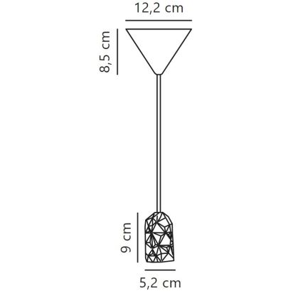 Nordlux - Napajalni kabel HANG 1xE27/40W/230V siva/črna