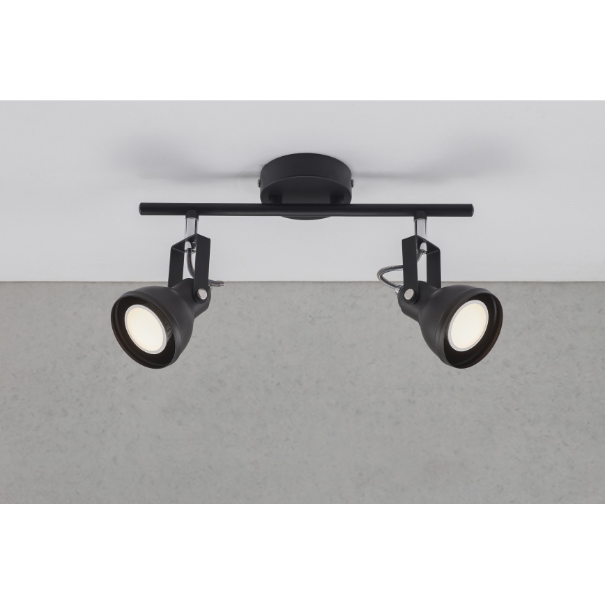 Nordlux - Reflektor ASLAK 2xGU10/35W/230V črna