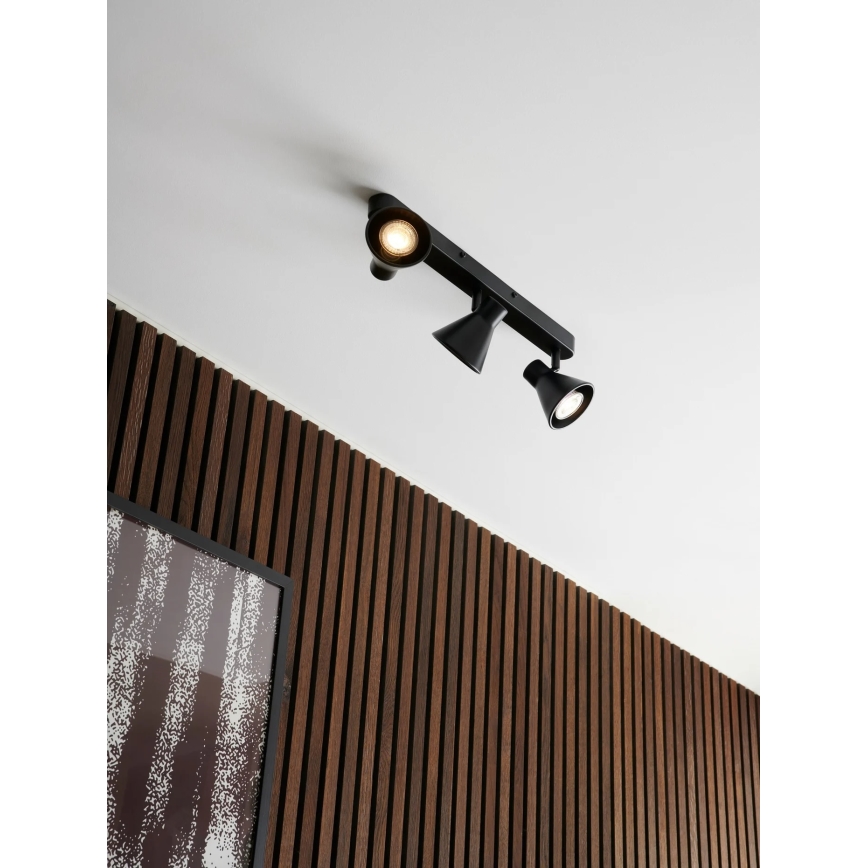 Nordlux - Smerna stropna svetilka EIK 3xGU10/35W/230V črna