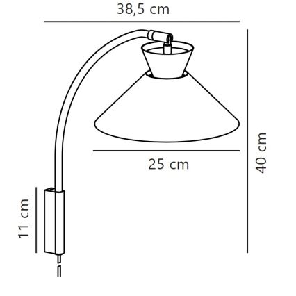 Nordlux - Stenska svetilka DIAL 1xE27/40W/230V črna